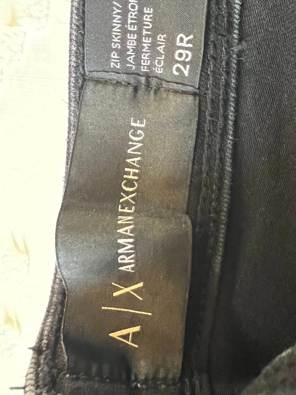 Y2K A/X Armani Exchange Black Skinny Jeans SIZE 29R - Picture 5 of 16